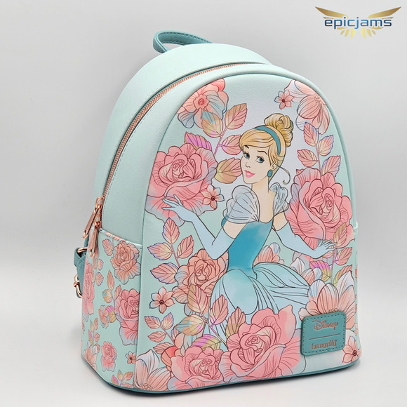 Loungefly Disney Cinderella Pink Flowers Mini Backpack